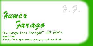 humer farago business card